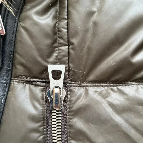 Rudsak Brown Down Puffer Coat Real Fur Trim Hooded Parka Jacket Womens Small - Picture 6 of 11